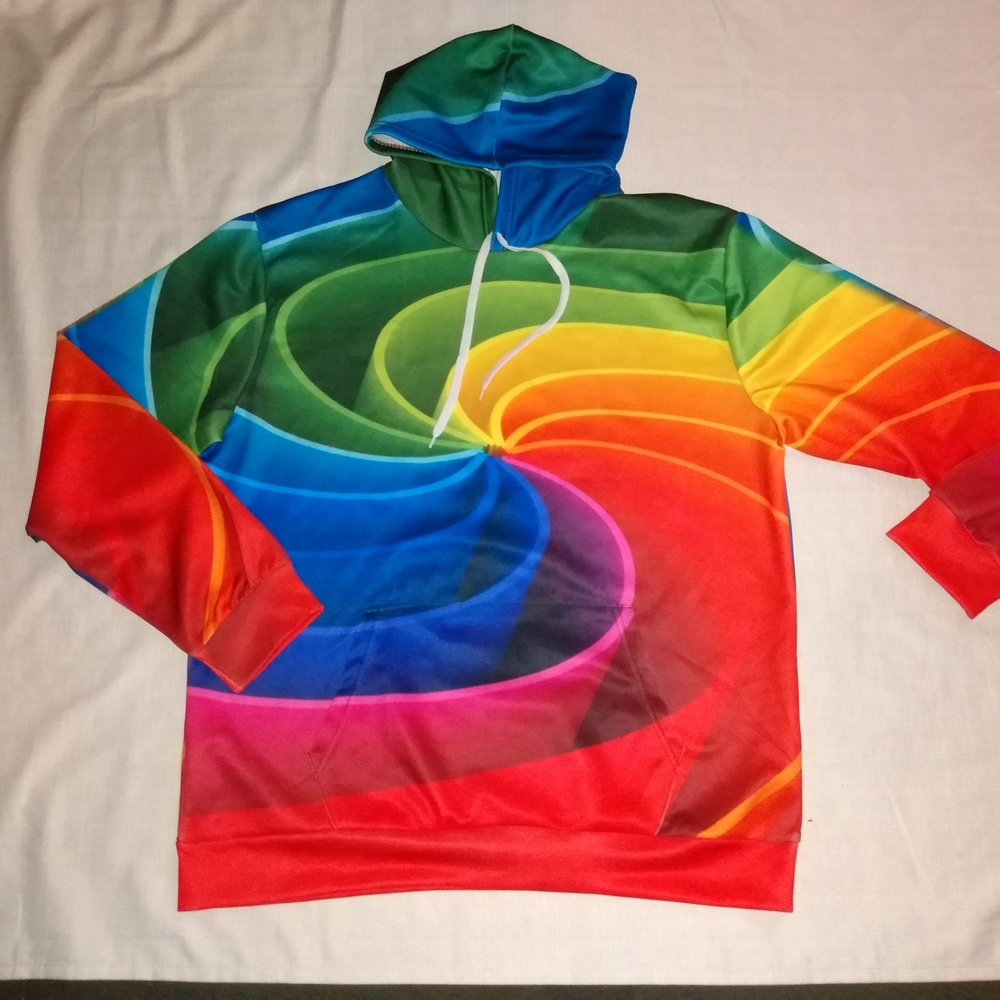 Women's Size XL Multicolor Swirl With Front Pocket Hoodie